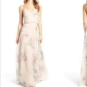 Jenny Yoo Blush Floral Dress